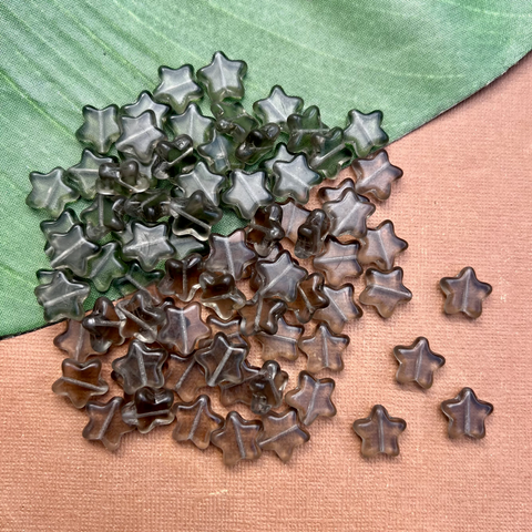 Gray Star Beads - 50 Pieces