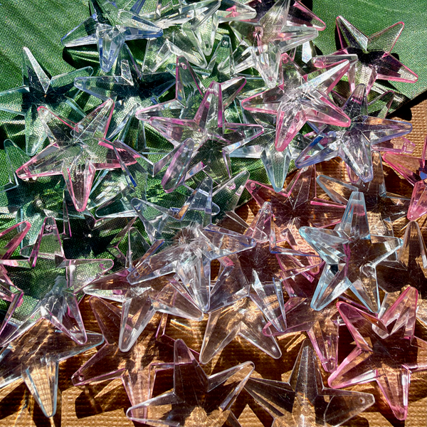 Pastel 30mm Star Pendants - 40 Pieces