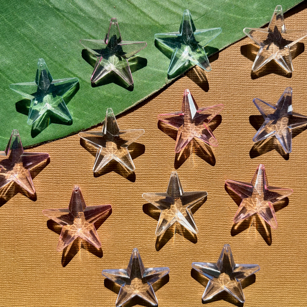Pastel 30mm Star Pendants - 40 Pieces