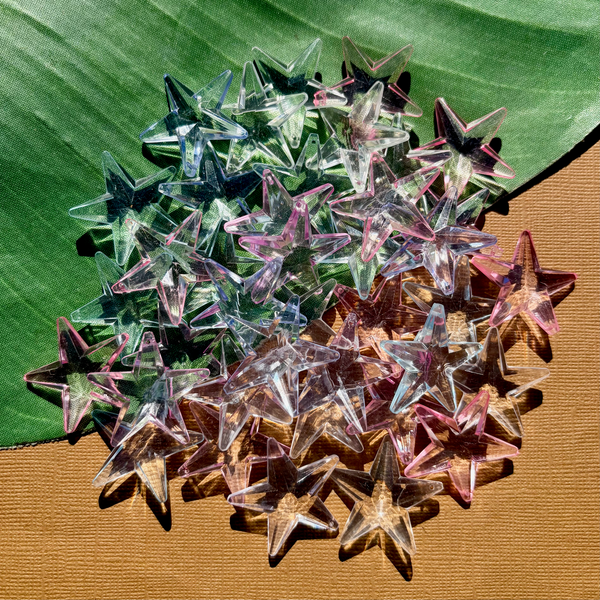 Pastel 30mm Star Pendants - 40 Pieces