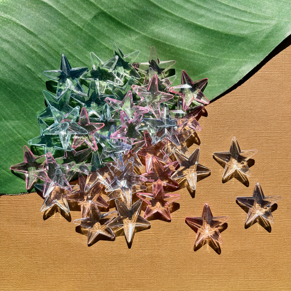 Pastel 30mm Star Pendants - 40 Pieces