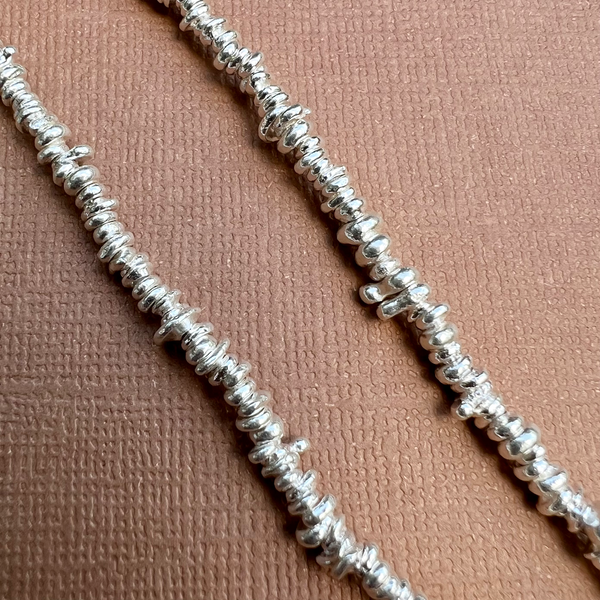 Hill Tribe Silver Irregular Chip Beads