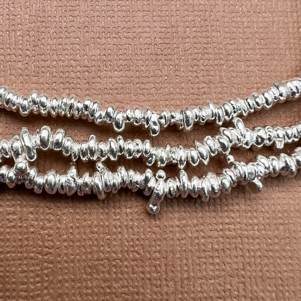 Hill Tribe Fine Silver Irregular Chip Beads
