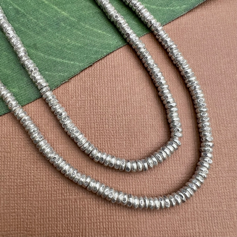 Hill Tribe Fine Silver Stamped Slice Beads
