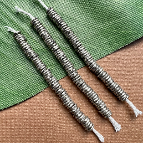 Hill Tribe Fine Silver Stamped Discs Beads