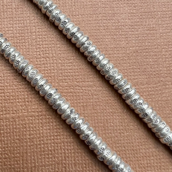 Hill Tribe Silver Stamped Slice Beads