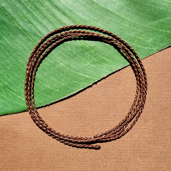 Medium Brown Skinny Braided Nylon Cord
