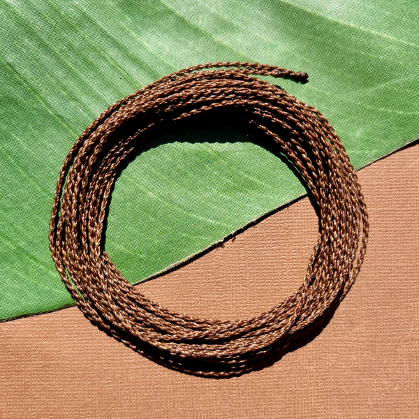 Medium Brown Skinny Braided Nylon Cord