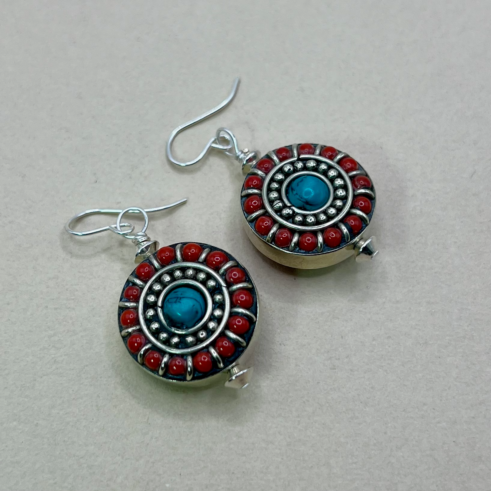 Tibetan Disc Earrings