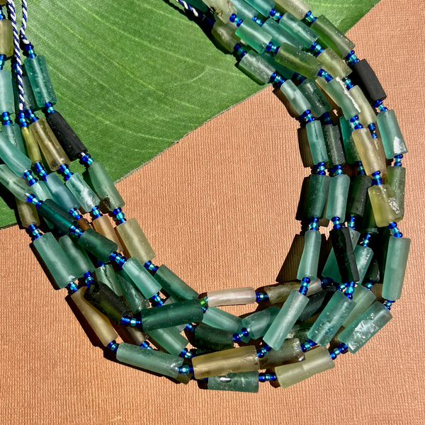 Roman Glass Tube Bead Strands
