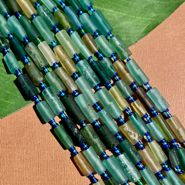 Roman Glass Tube Bead Strands