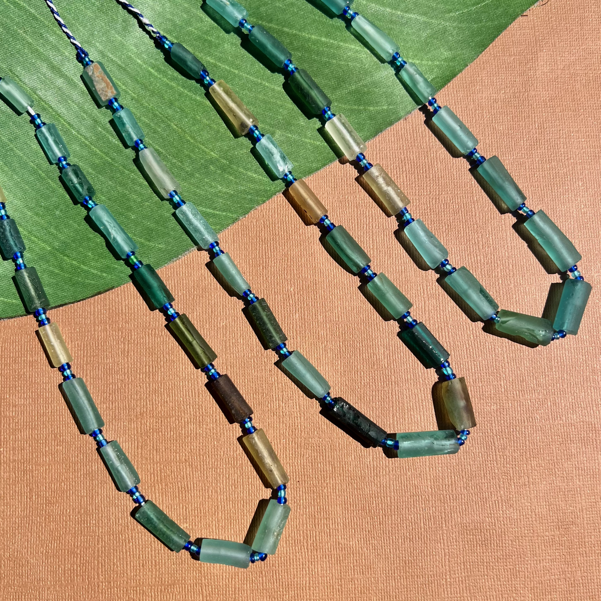 Roman Glass Tube Bead Strands