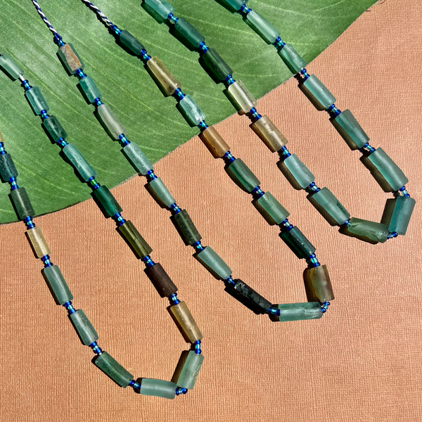 Roman Glass Tube Bead Strands