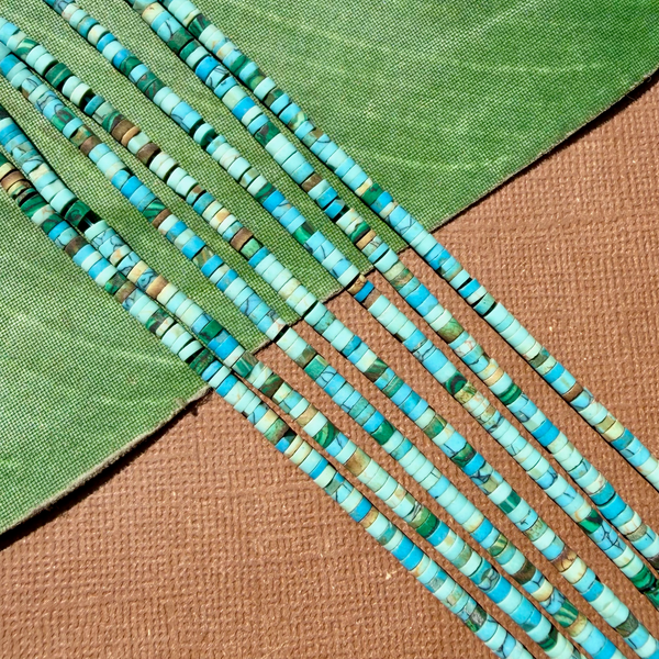 Blue Turquoise 4mm Heishi Strands - 1 Strand