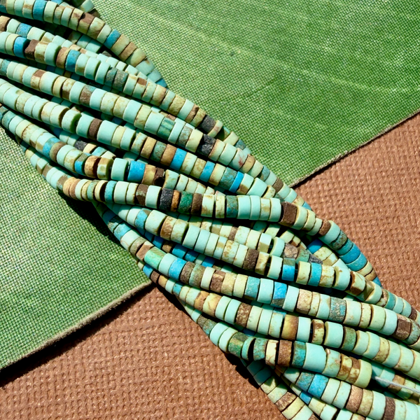 Green Turquoise 4mm Heishi Strands - 1 Strand
