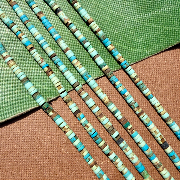 Green Turquoise 4mm Heishi Strands - 1 Strand