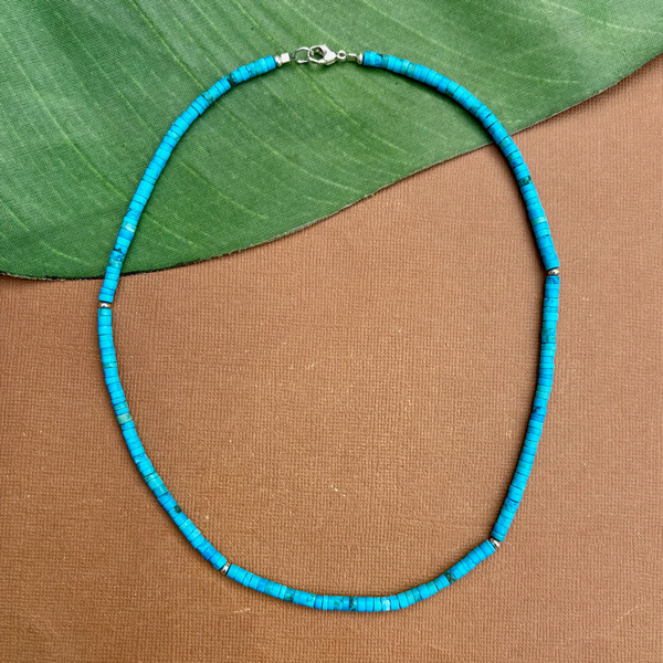 Sky Blue Turquoise Heishi Necklace
