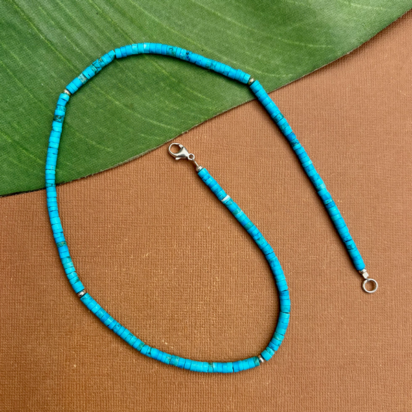 Sky Blue Turquoise Heishi Necklace