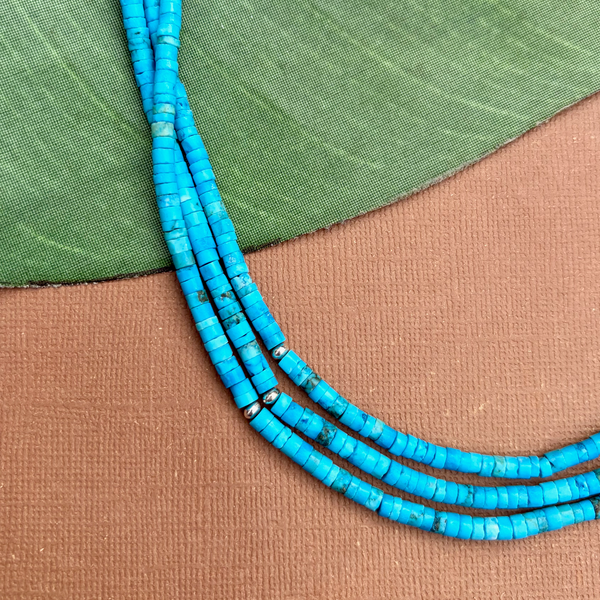 Sky Blue Turquoise Heishi Necklace