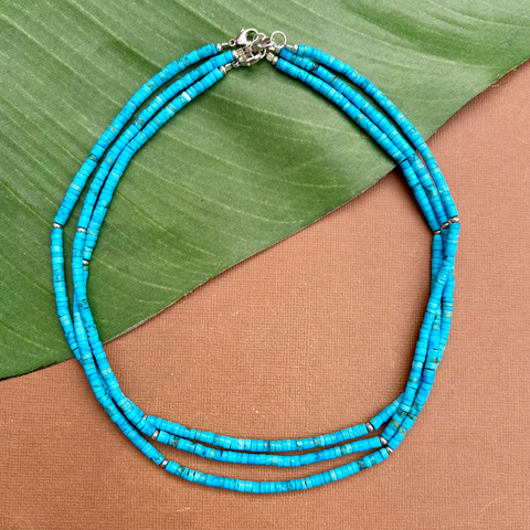 Sky Blue Turquoise Heishi Necklace