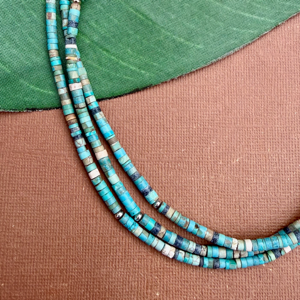Turquoise Matrix Heishi Necklace