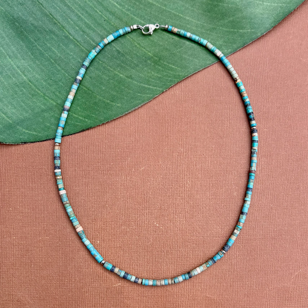 Turquoise Matrix Heishi Necklace
