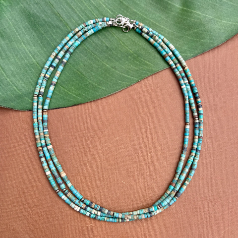 Turquoise Matrix Heishi Necklace