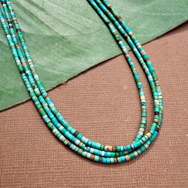 Turquoise Matrix Tiny Heishi Necklace