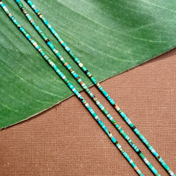 Turquoise Matrix Tiny Heishi Necklace