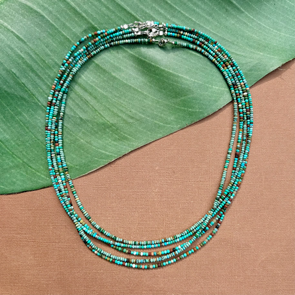 Turquoise Matrix Tiny Saucer Necklace