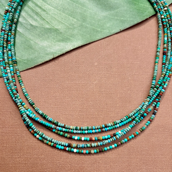 Turquoise Matrix Tiny Saucer Necklace