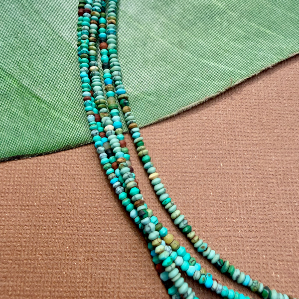 Turquoise Matrix Tiny Saucer Necklace