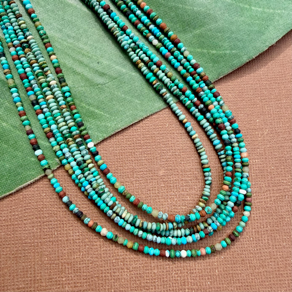 Turquoise Matrix Tiny Saucer Necklace
