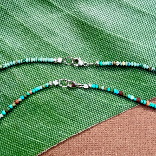 Turquoise Matrix Tiny Saucer Necklace