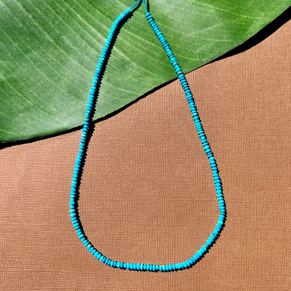 Blue Turquoise Saucer 3 to 4mm Beads - 1 Strand