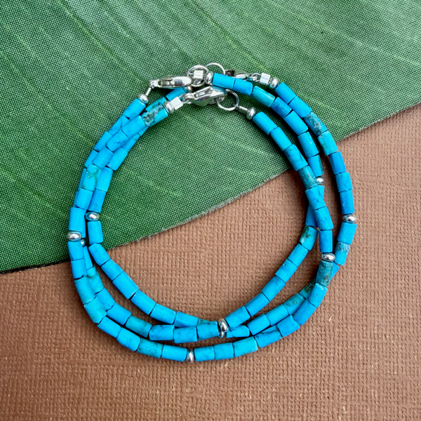 Turquoise Tube Bracelets - Sky Blue or Green
