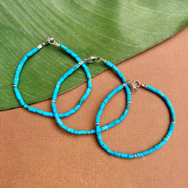 Turquoise Tube Bracelets - Sky Blue or Green