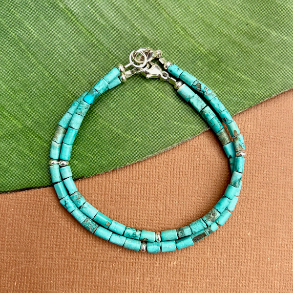 Turquoise Tube Bracelets - Sky Blue or Green