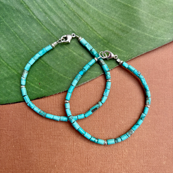 Turquoise Tube Bracelets - Sky Blue or Green