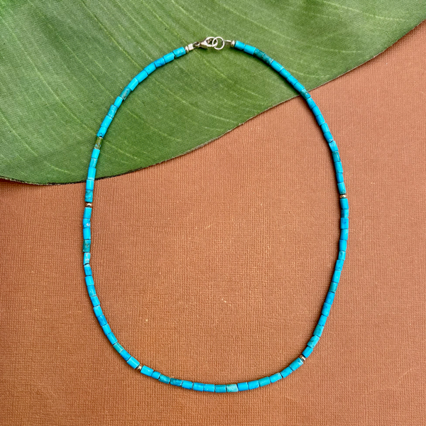 Turquoise Tube Necklace - Sky Blue or Green