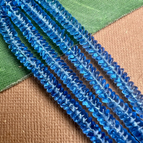 Light Blue Wavy Disc Beads - 200 Pieces