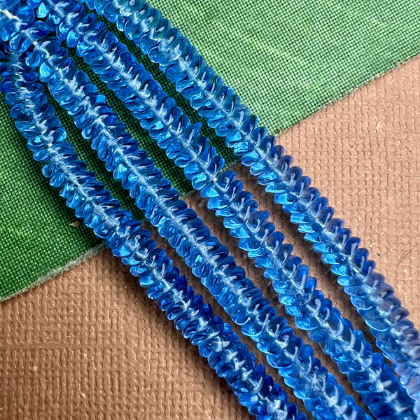 Light Blue Wavy Disc Beads - 300 Pieces