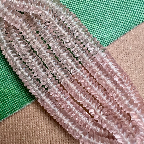 Small Pale Pink Wavy Disc Beads - 300 Pieces