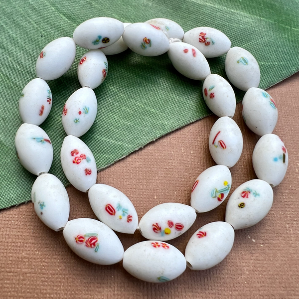 White Japanese Matte Oval Beads - 25 Pieces