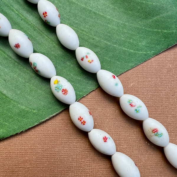 White Japanese Matte Oval Beads - 25 Pieces