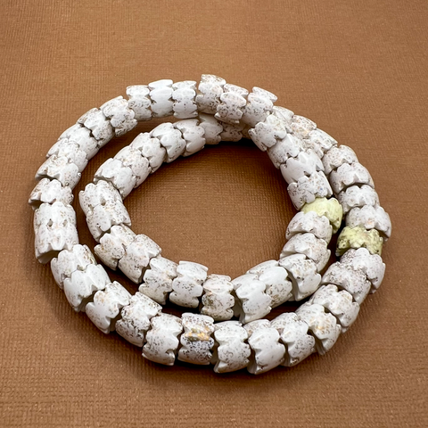 White Rondelles with Gold  - 60 Pieces