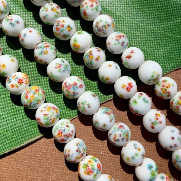 White Tombo 10mm Beads - 60 Pieces