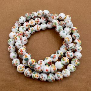 White Tombo Beads - 75 Pieces