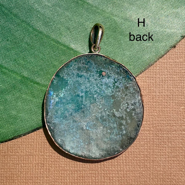 Roman Glass Extra Large Round Pendants - 1 Piece