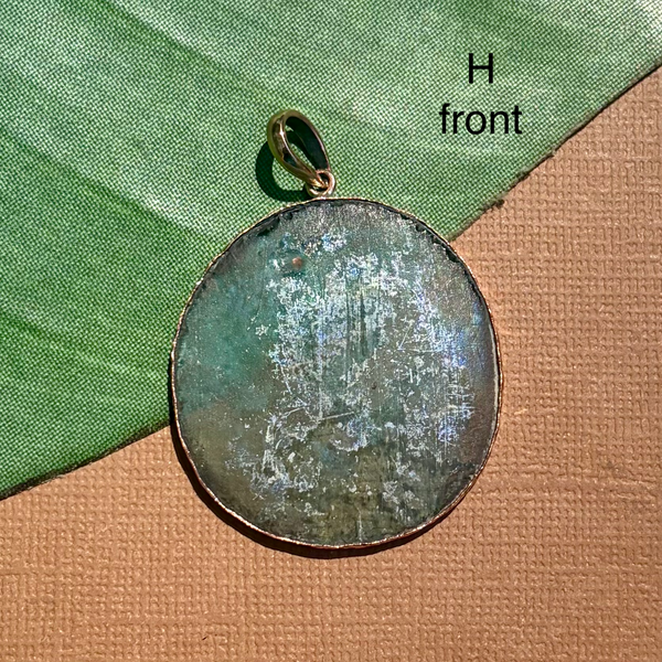 Roman Glass Extra Large Round Pendants - 1 Piece